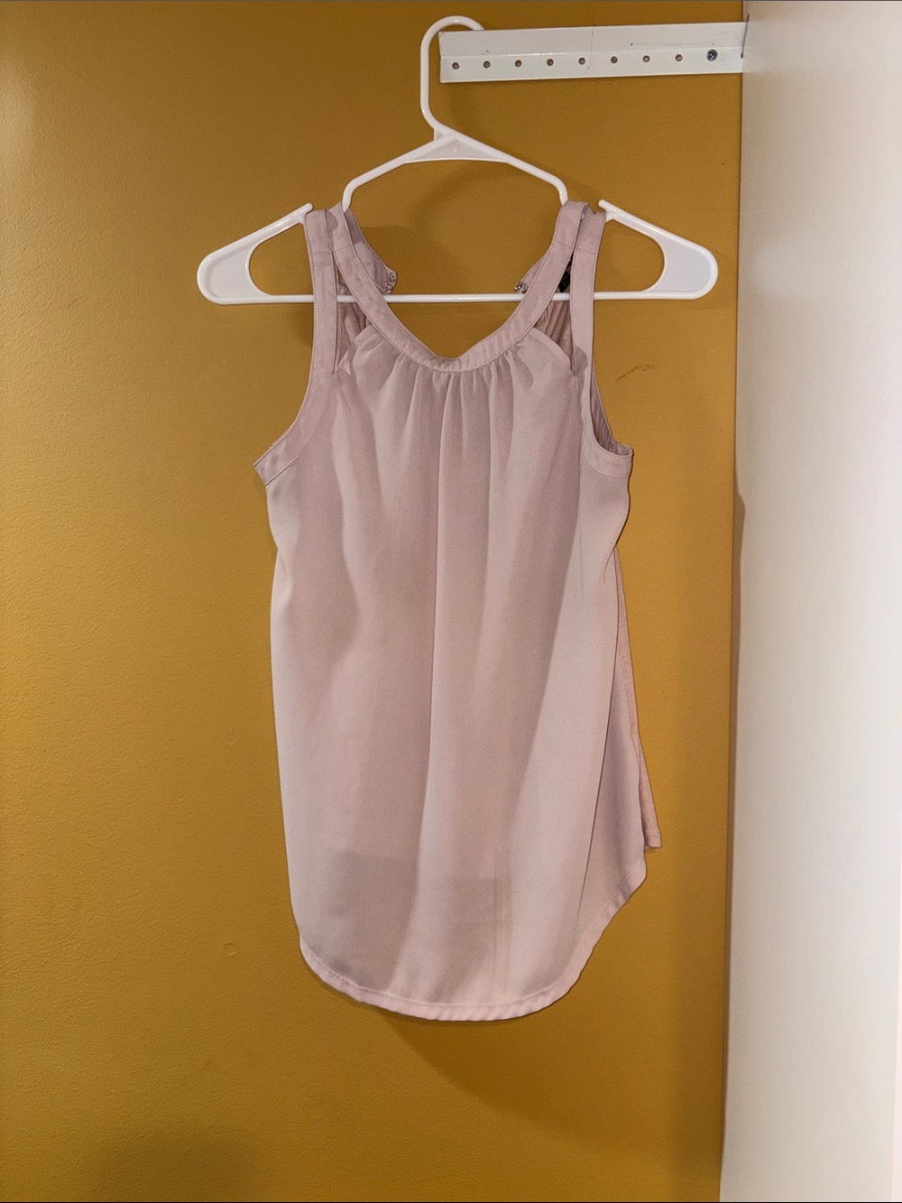 Express Blush Pink V-Neck Chiffon Tank